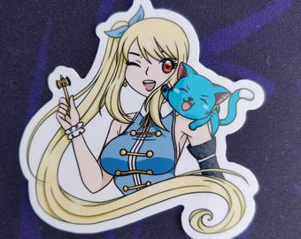 Lucy Heartfilia Happy Fairy Tail Waterproof Sticker