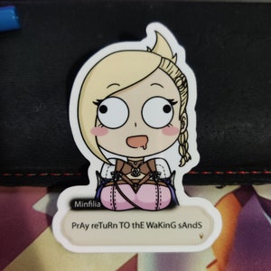 FFXIV Minfilia Pray Return to the Waking Sands Waterproof Vinyl Sticker