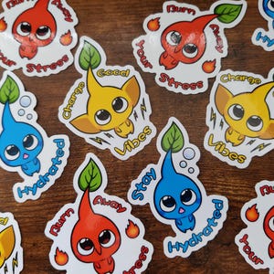 Pikmin Positive Quote Waterproof Vinyl Stickers