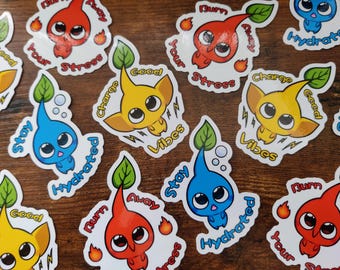 Adesivi in vinile impermeabili con citazione positiva di Pikmin