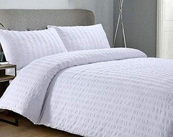 DuShow Yellow Twin Duvet Cover Seersucker Kids Duvet Cover Set Ultra Soft Bedding Cover Set with Zipper Closure