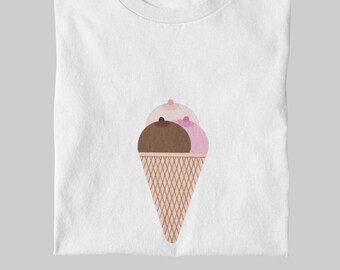 Ice Cream / T-SHIRT Unisex 100 % Baumwolle / Handbedruckt / Nachhaltig & Fairtrade / Minimalistisches Design