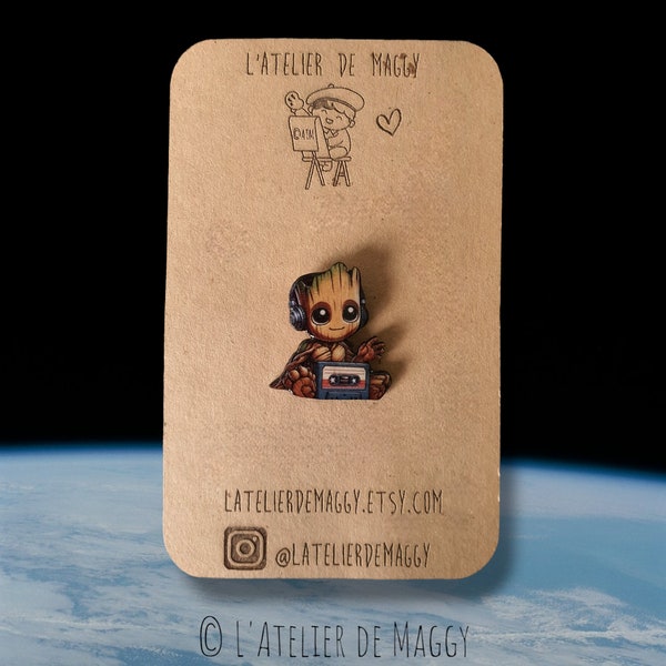 Pin's Groot | Bijoux Bébé Groot | Cadeau original Groot  | Idée Cadeau pour lui | Cadeau anniversaire pour fan Groot |