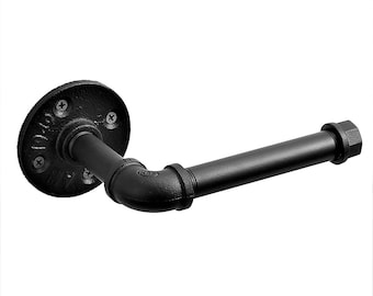 Black wall-mounted toilet paper holder, metal toilet paper holder for bathrooms & guest toilets, 20 cm
