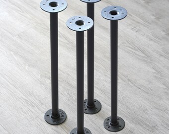 Table legs made of black metal, set of 4 furniture legs for coffee table, side table and living room table