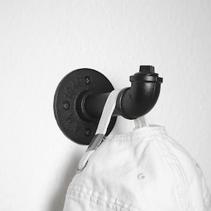 Wandhaken Metall schwarz 10 cm Industrial | Jackenhaken Loft Steampunk für Flur, Badezimmer & Wohnzimmer | Garderobenhaken