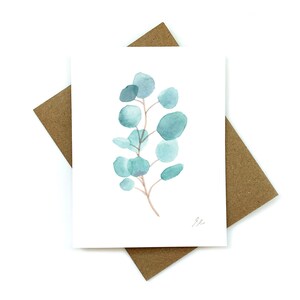 Eucalyptus Greeting Card / Watercolor Blank Note Card