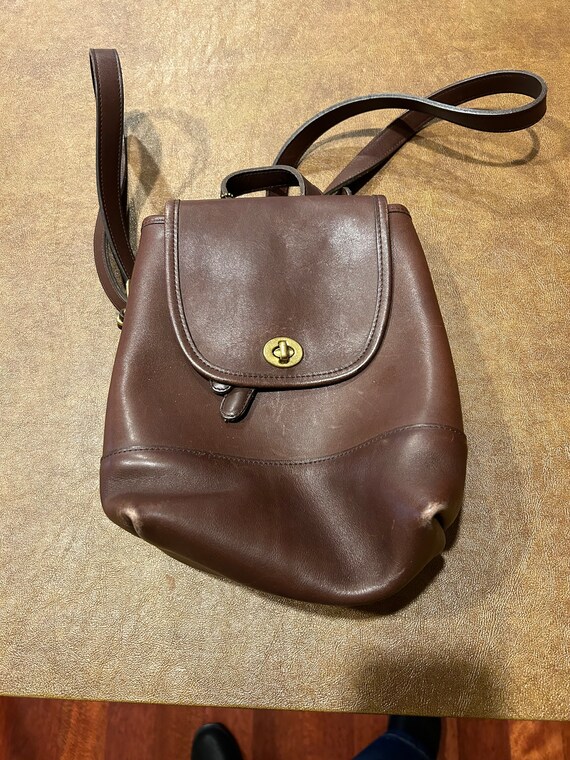 COACH 9960 DAYPACK BACKPACK BLACK LEATHER VINTAGE TUR… Gem