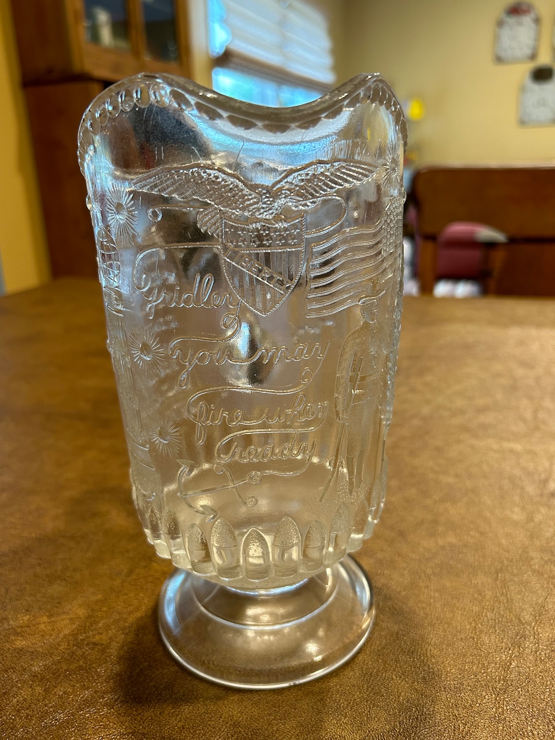 EAPG Clear Pressed Glass gridley Fire When Ready Etsy