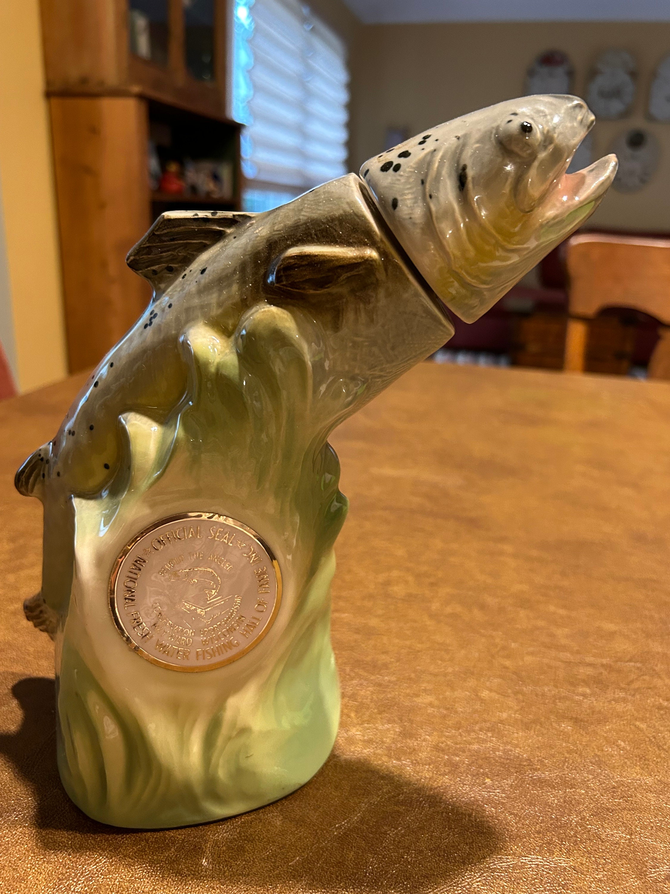 1976 Jim Beam Trout Decanter Fresh Water Fishing Hall of Fame Etsy