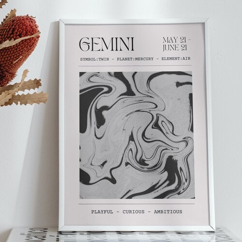 Aries Zodiac Print Astrology Star Sign Poster Gifts for Etsy