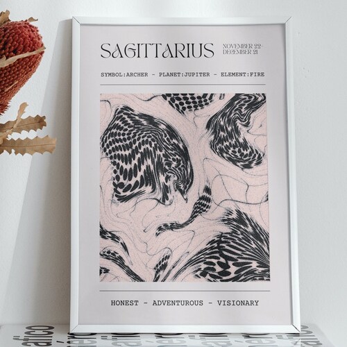 Aries Zodiac Print Astrology Star Sign Poster Gifts for Etsy