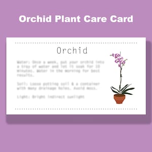 Orchidee plantenverzorgingskaart, digitale download infographic, afdrukbaar