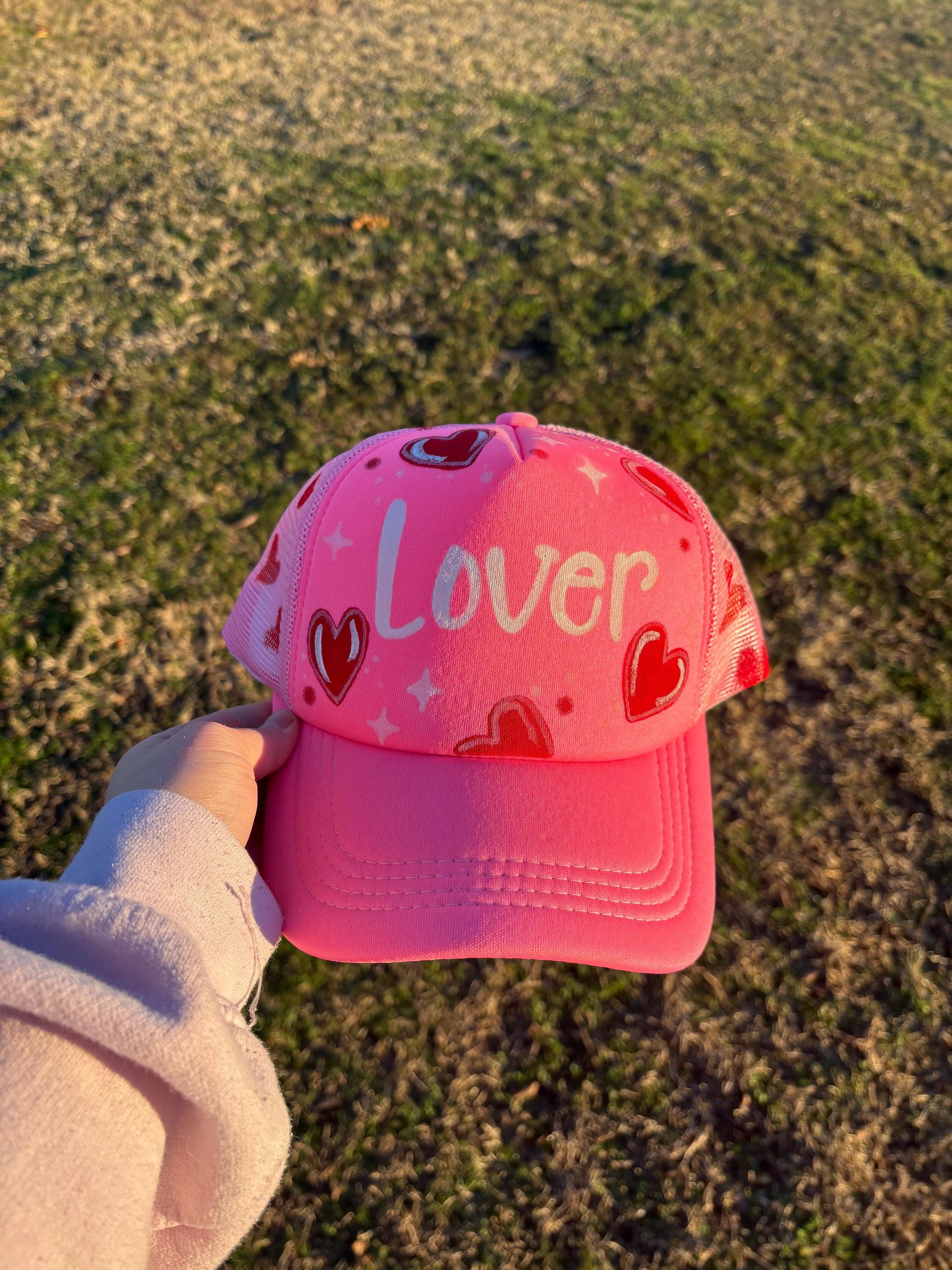 Valentine Trucker Ball Caps One Of A Kind Hand Painted Stoned Painted Trucker Hat - Etsy main image 3