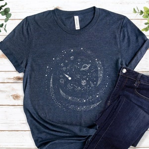 Space Shirt, Cosmos Shirt, Celestial Shirt, Constellation Tshirt, Astronomy Tee, Minimal Hand Drawn T Shirt, Unisex Tee, Star Galaxy T-shirt