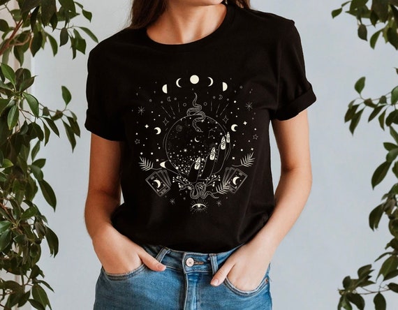 Mystical Witchy Shirt Moon Phases T-shirt Astronomy Tee - Etsy