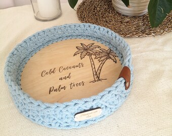 Basket Bottom "Cold Coconuts and Palm Trees"