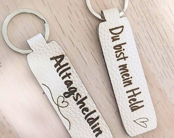 Faux leather keychain customizable