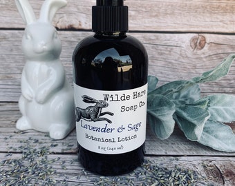 Lavender & Sage Botanical Vegan Body Lotion, Free US Shipping