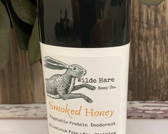 Smoked Honey Deodorant, Vegetable Protein Natural Deodorant, Vegan Deodorant, Aluminum Free Deodorant, Free US Shipping