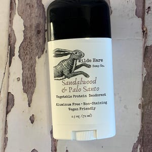 Sandalwood Palo Santo Natural Vegan Deodorant, Aluminum-Free, Free US Shipping