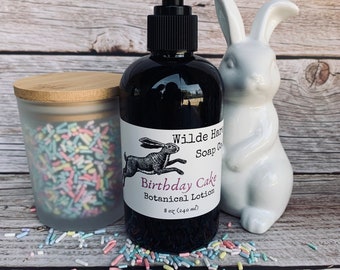 Birthday Cake Scent Botanical Vegan Body Lotion, Free US Shipping