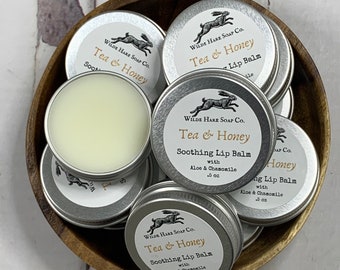 Tea & Honey Natural Lip Balm, Tea and Honey Lip Balm, Lip Balm Tin, Lipbalm