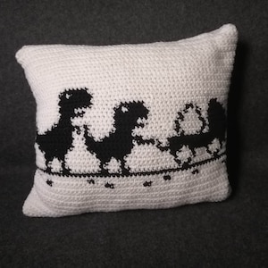 Pillow Crochet Pattern Dino with a baby