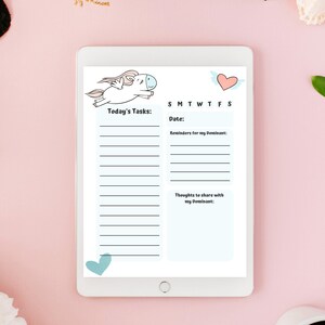 Unicorn Daily Task Planner | Submissive Daily Task Digital Planner | Submissive Digital Planner Sheet | DDlg Submissive Task Sheet