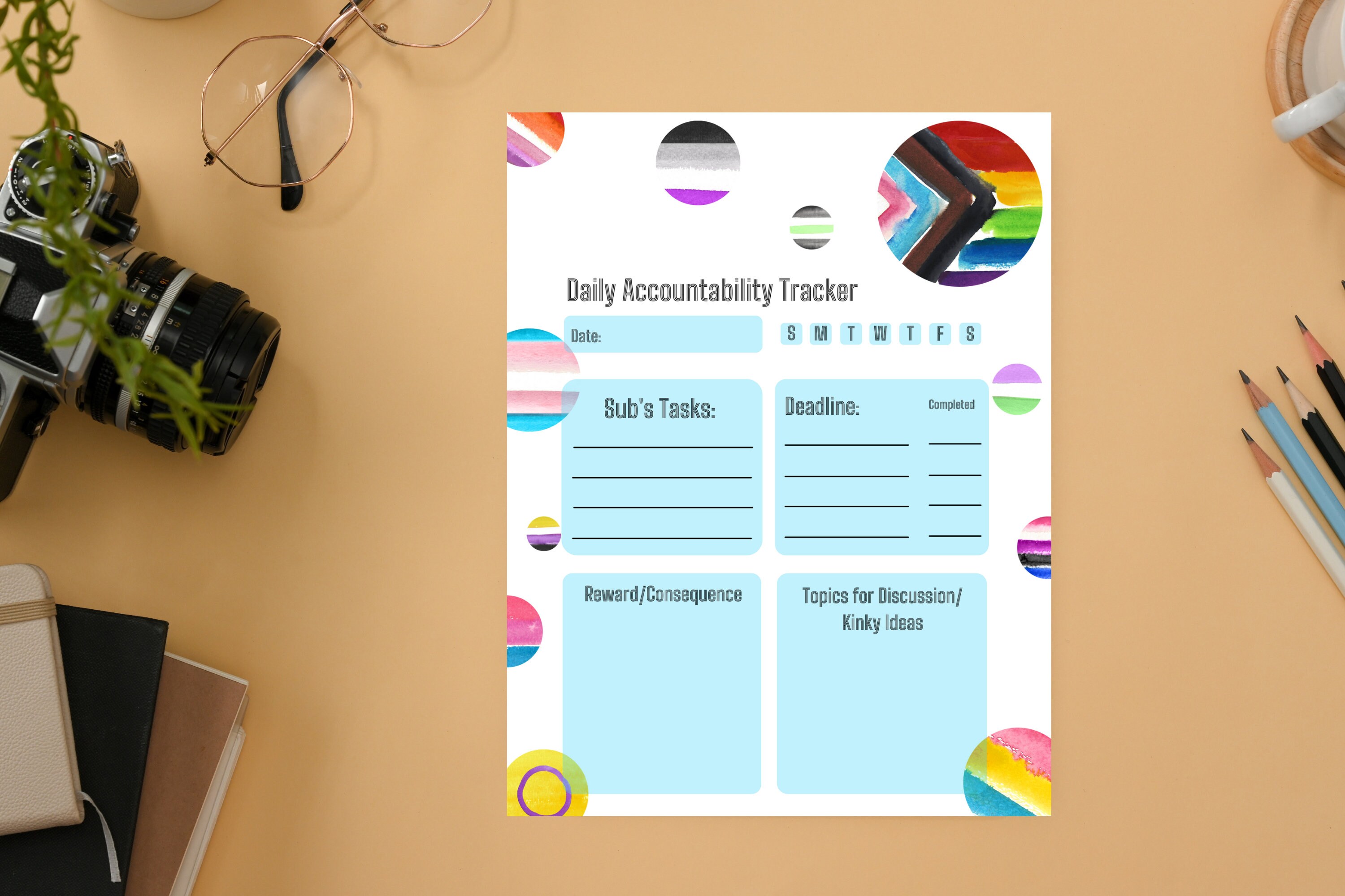 Pride Flag D/s Daily Accountability Tracker (digital Download) - Etsy