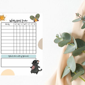 Kitten Submissive Weekly Habit Tracker | Submissive Digital Habit Tracker | Submissive Training Worksheet | Planner Worksheet for Submissive