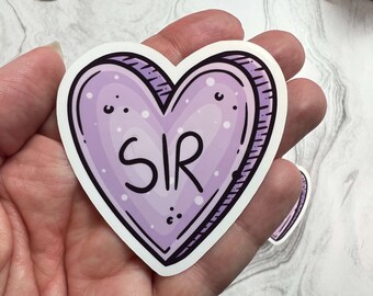 Sir Candy Heart Sticker | BDSM Sticker | Kinky Sticker | Kinky Decal | Adult Sticker | NSFW Sticker | BDSM Gift | Waterproof Decal