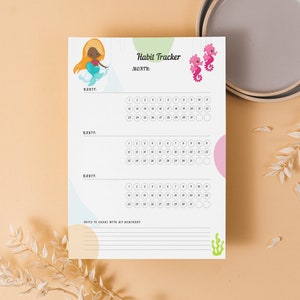 Mermaid Monthly Habit Tracker | Submissive Monthly Habit Tracker | Submissive Digital Habit Tracker | Submissive Digital Habit Tracker