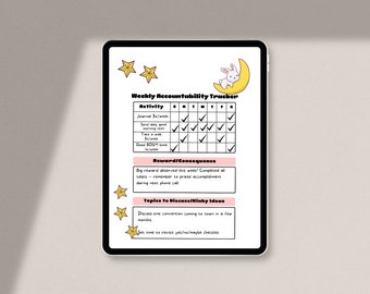 Bunny Weekly Accountability Tracker for Dominants | D/s Relationship Digital Tracker | Submissive Training Sheet for Dominants