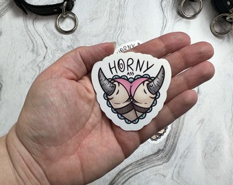 Horny Butt Sticker | BDSM Sticker | Kinky Sticker | Kinky Decal | Adult Sticker | NSFW Sticker | BDSM Gift | Waterproof Decal