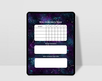 Cosmic Weekly Accountability Tracker for Dominants | D/s Relationship Digital Tracker | Submissive Training Sheet for Dominants