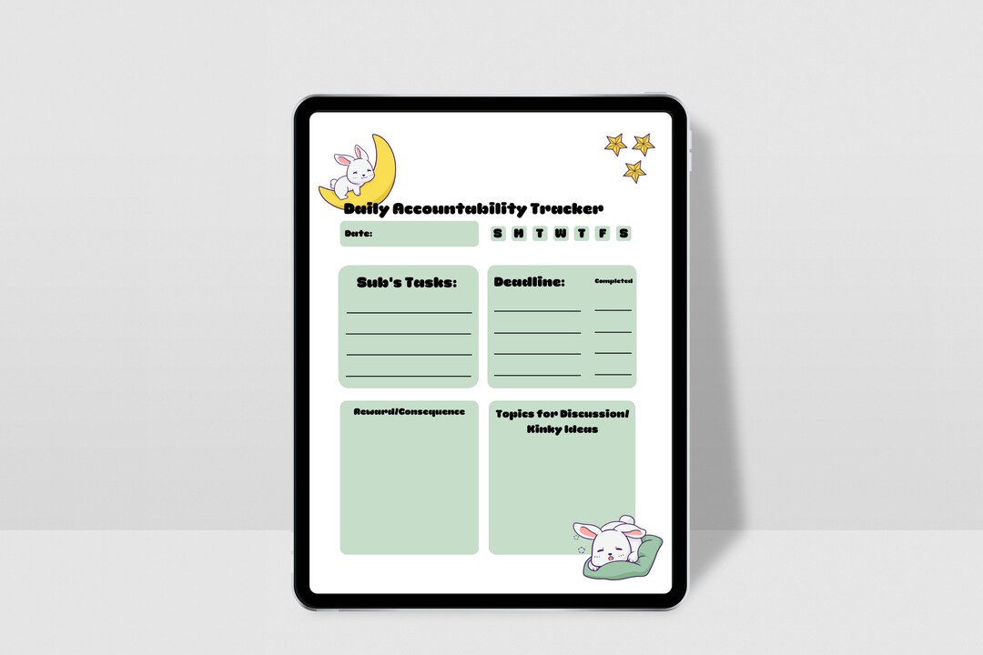 Bunny Daily Accountability Tracker for Dominants | Submissive Training ...