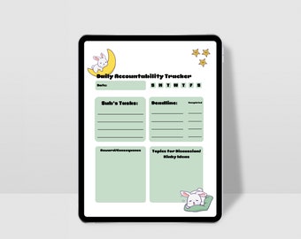 Bunny Daily Accountability Tracker for Dominants | Submissive Training for Dominants | D/s Relationship Planner Worksheet
