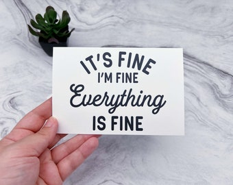 It's Fine Postcard | Single Postcard | Bundle of 5 Postcards | This is Fine | Everything is Fine | Loving BDSM Merch