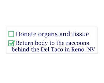 Return Body to the Raccoons behind Del Taco in Reno, Nevada