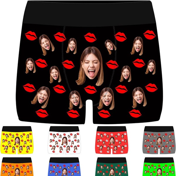 Valentines Day Custom Face Boxer Personalized face Boxer For Husband Boyfriend Print Face Photo Underwear Custom Boxer Briefs Face Underwear