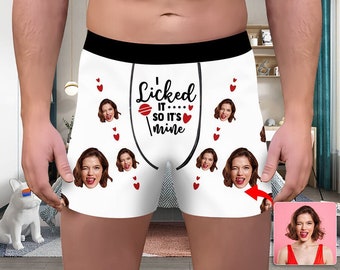 Personalice Boxers con Cara / Calzoncillos Boxer con Foto / Ropa Interior Personalizada con Foto / Regalo de San Valentín / Regalos para Esposo o Novio