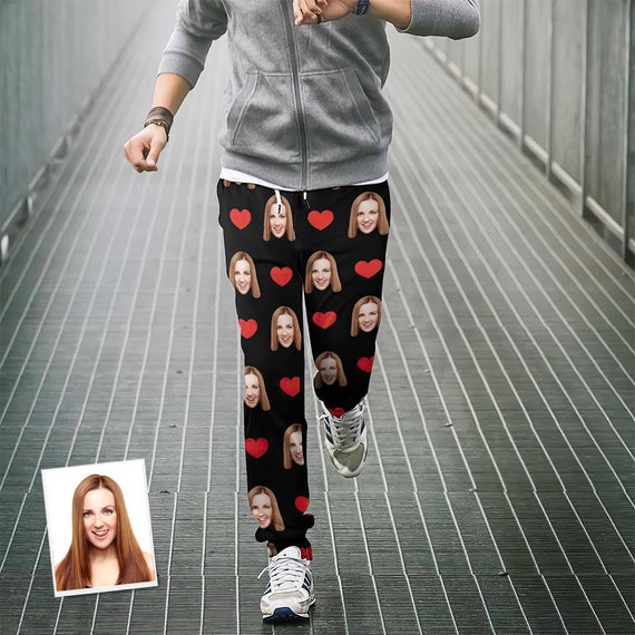 Valentine Day Personalized Sweatpants Jogger Custom Face