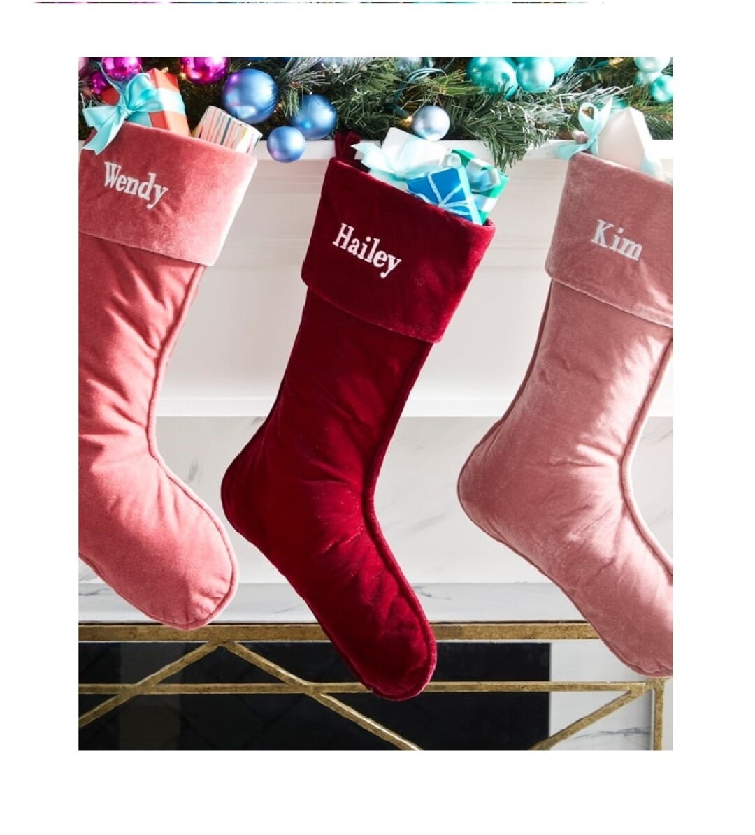 Personalized Velvet Christmas Stocking Custom Christmas Stockings 2023