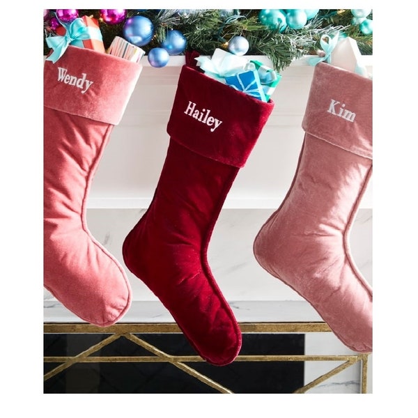 Personalized velvet Christmas stocking Custom Christmas Stockings 2023 Matching Family Christmas Socks Custom Name Stockings Christmas decor