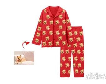 Custom Photo Pajama Set | Personalized Dog Face Pajama Pants | Custom Photo Pajama Pants For Women Men | Christmas Gift | Pet Lover Gifts