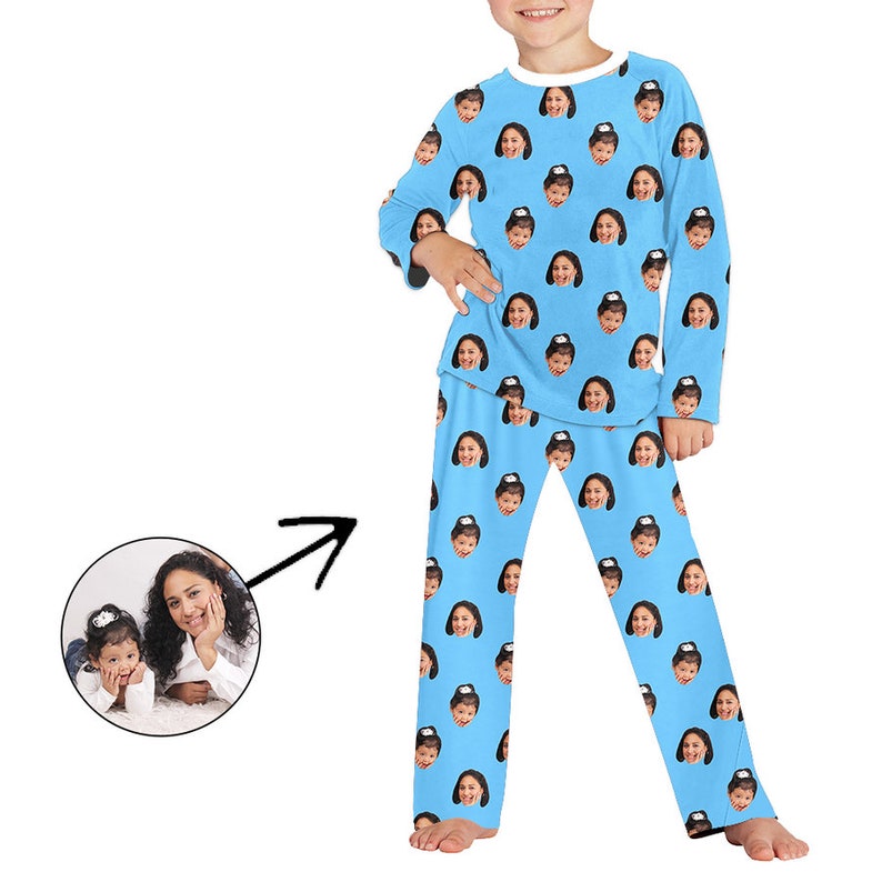 Custom Photo Pajamas For Kids Pet Face Pajama Pants Personalized Face Pajama Pants Custom Face Pajama Pant Dog Pets Faces Moms pyjama pants image 4