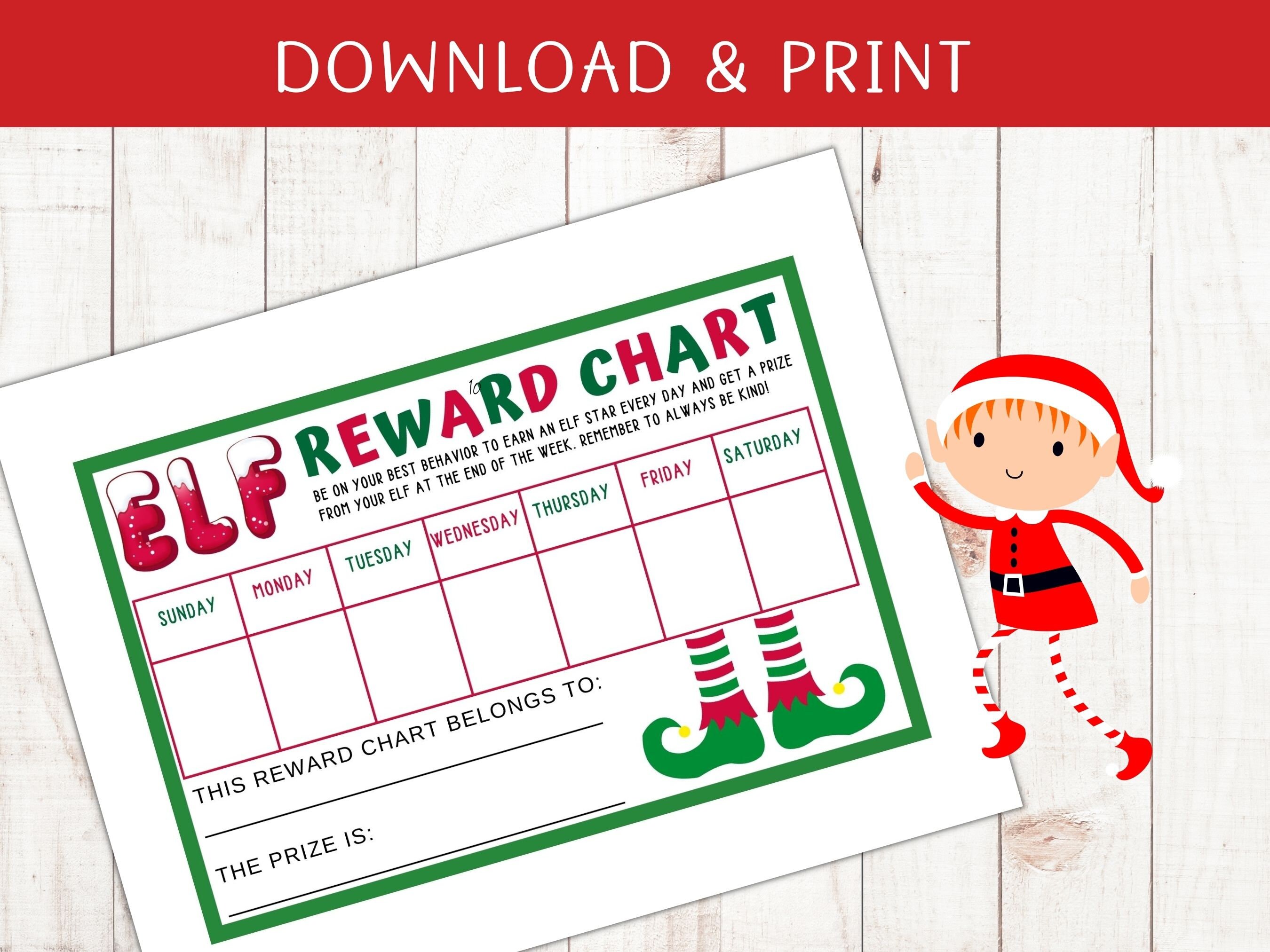 Printable Elf Reward Chart Behavior Chart Elf Printables - Etsy UK