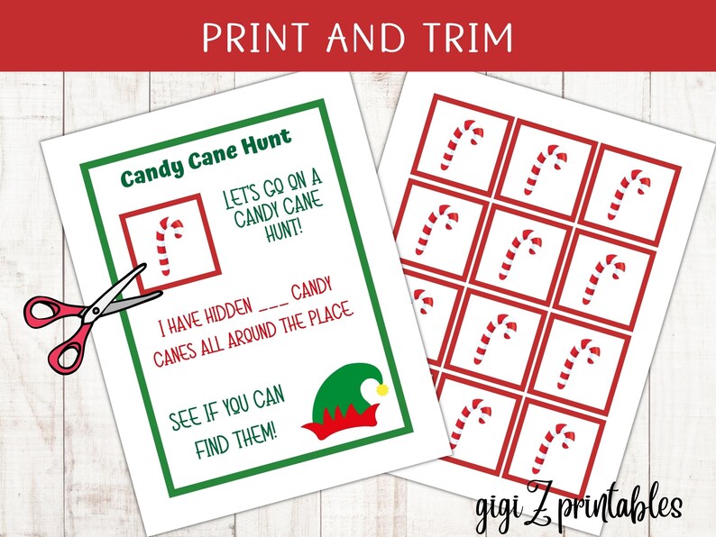 Printable Scavenger Christmas Hunt Elf Candy Cane Hunt Game Etsy