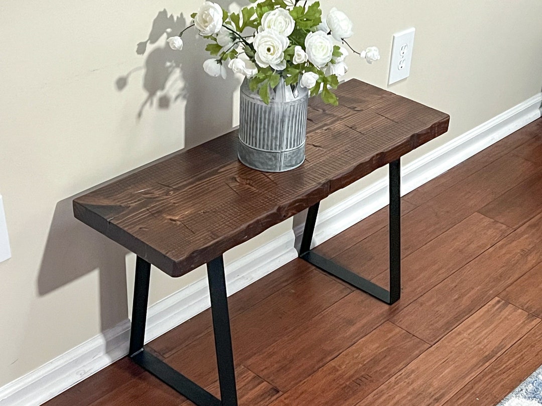 Rustic Entryway Farmhouse Bench Foyer Wood Bench Black Etsy